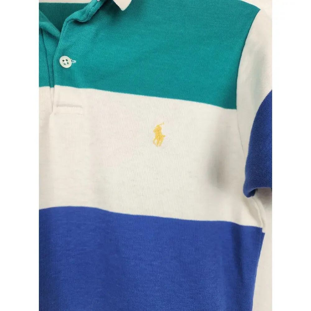 Vintage Polo by Ralph Lauren Polo Shirt Blue Red Green Colorblock Men Size Small